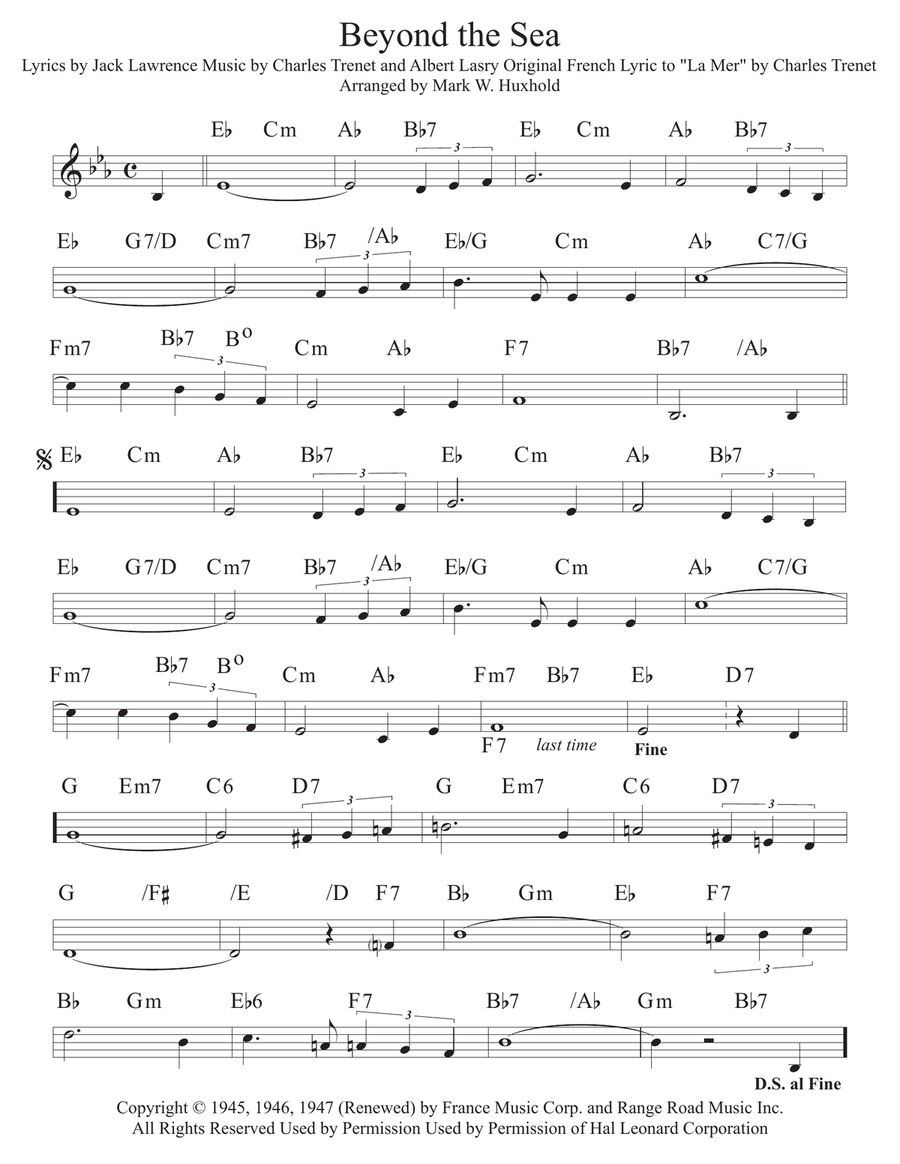 Beyond The Sea Piano scores gallery preview page 2