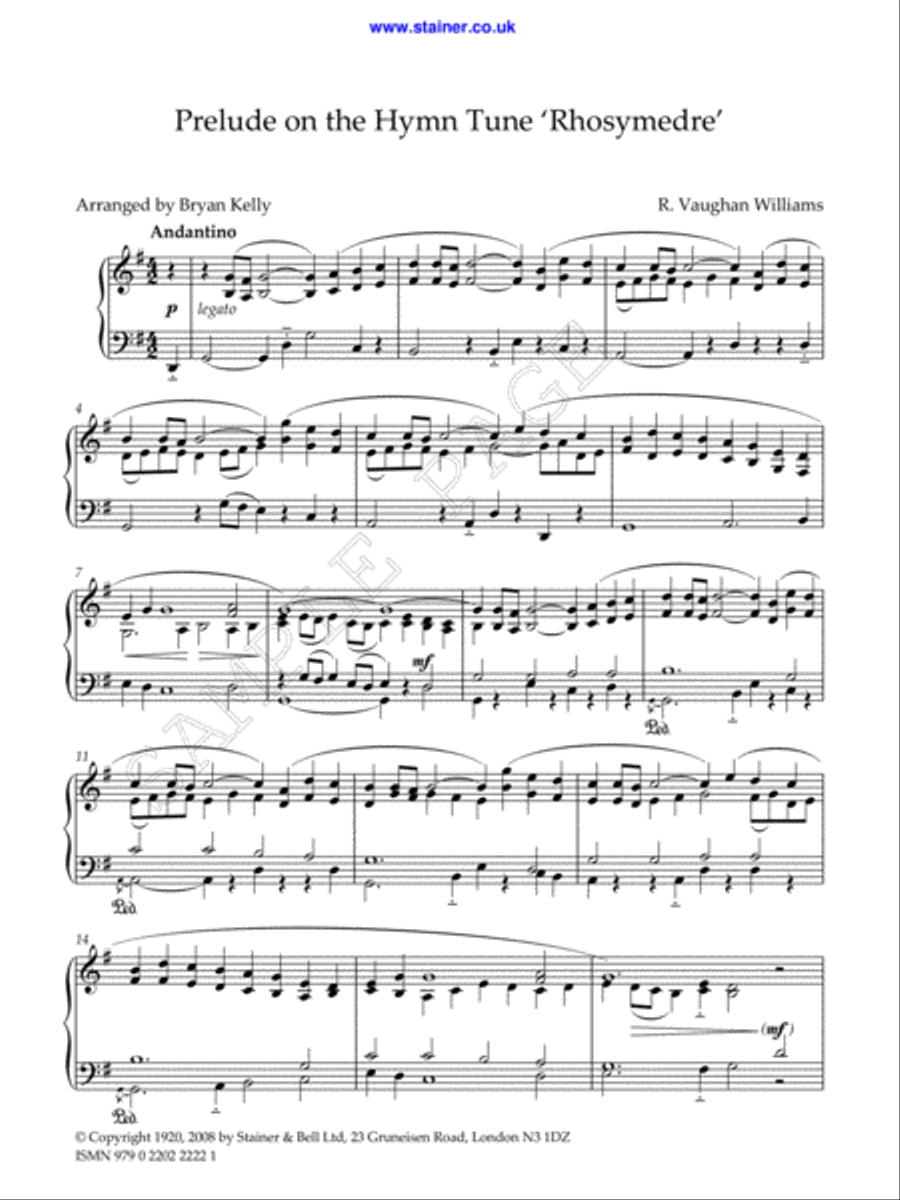 Prelude on the hymn tune 'Rhosymedre' Piano Solo scores gallery preview page 2