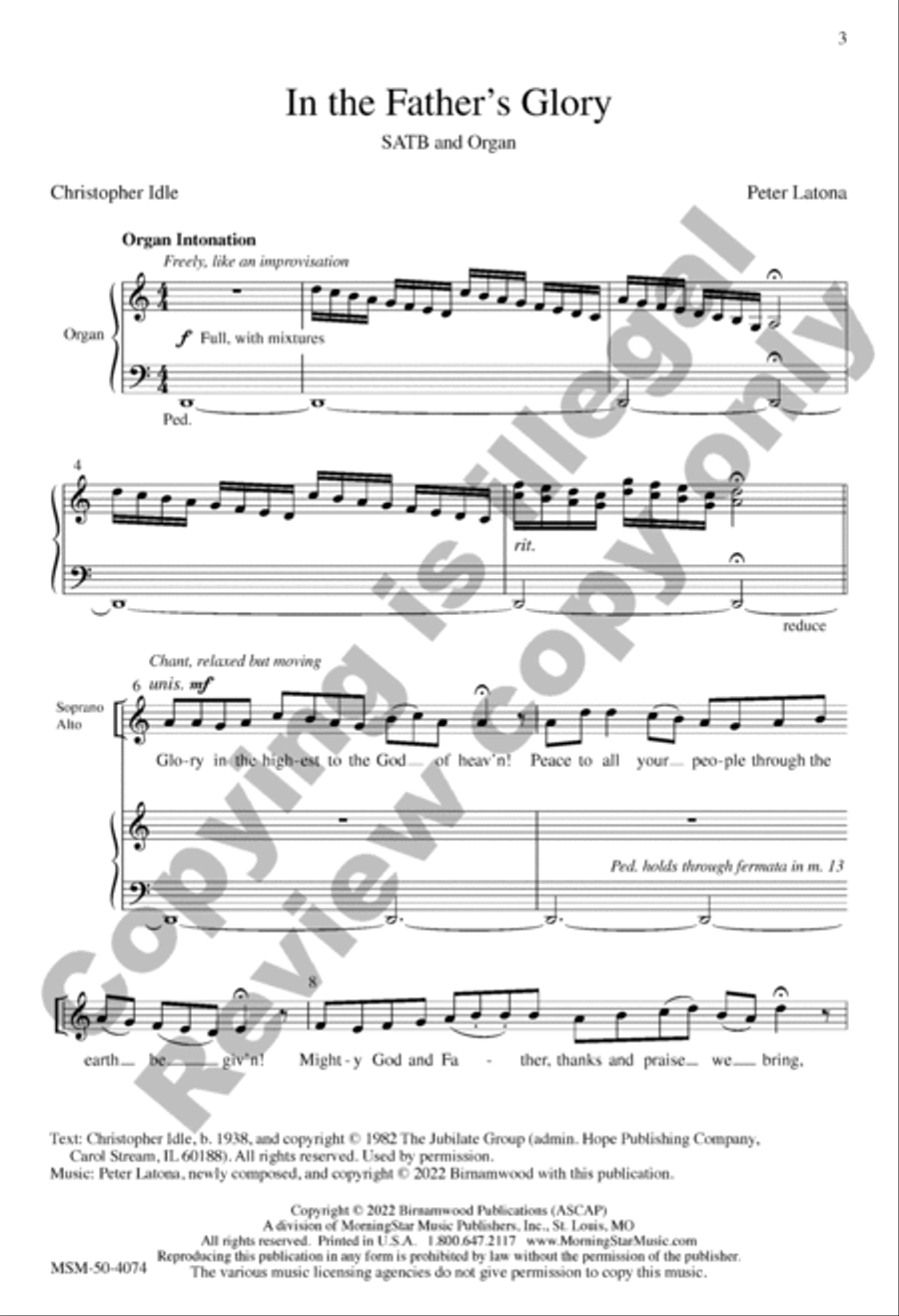 In the Father's Glory 4-Part scores gallery preview page 2