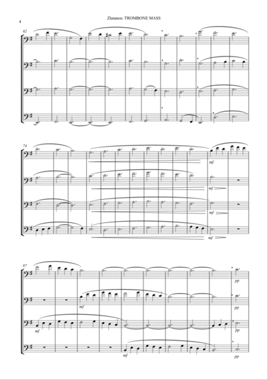 TROMBONE MASS Brass Quartet scores gallery preview page 4