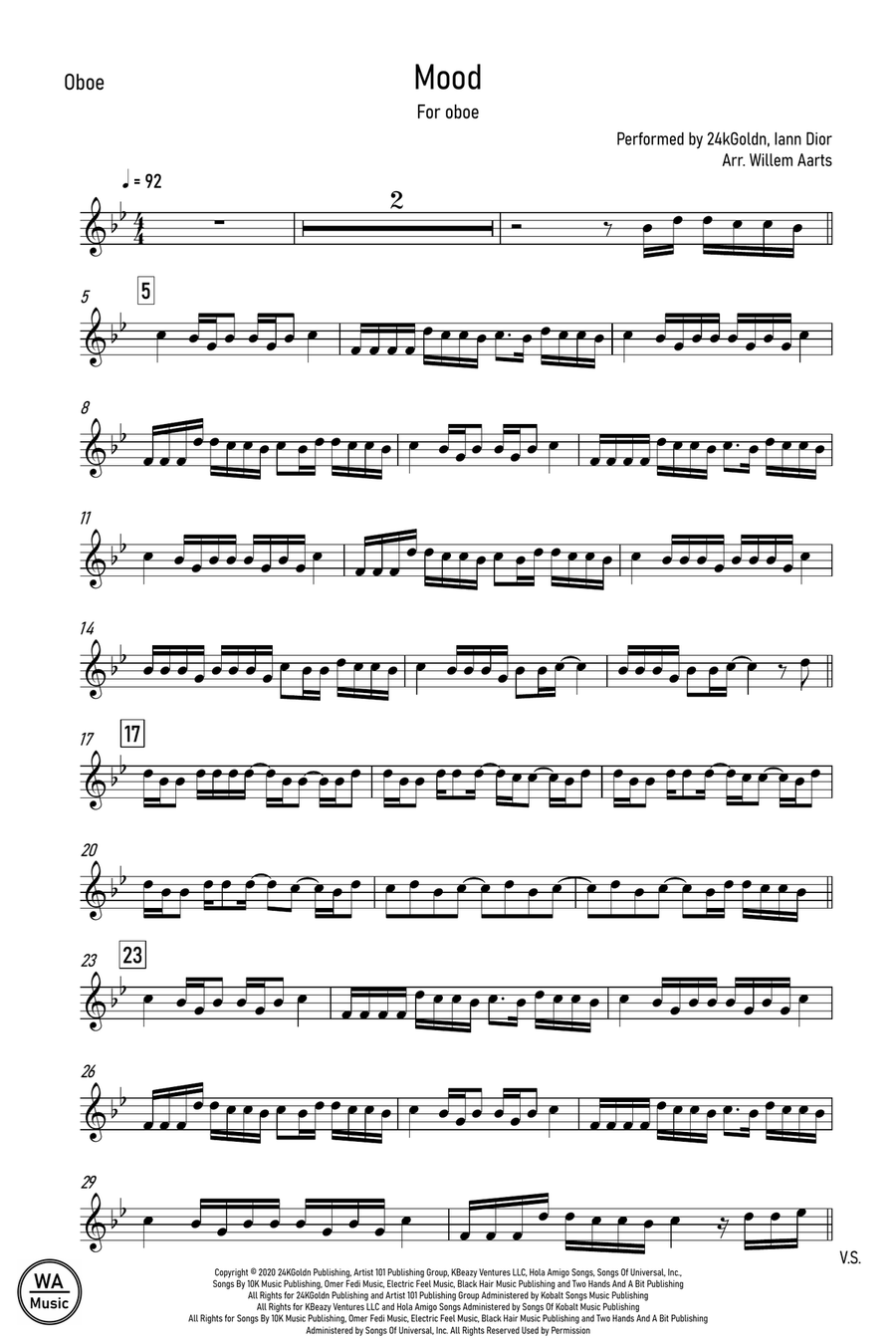 Mood Oboe Solo scores gallery preview page 1