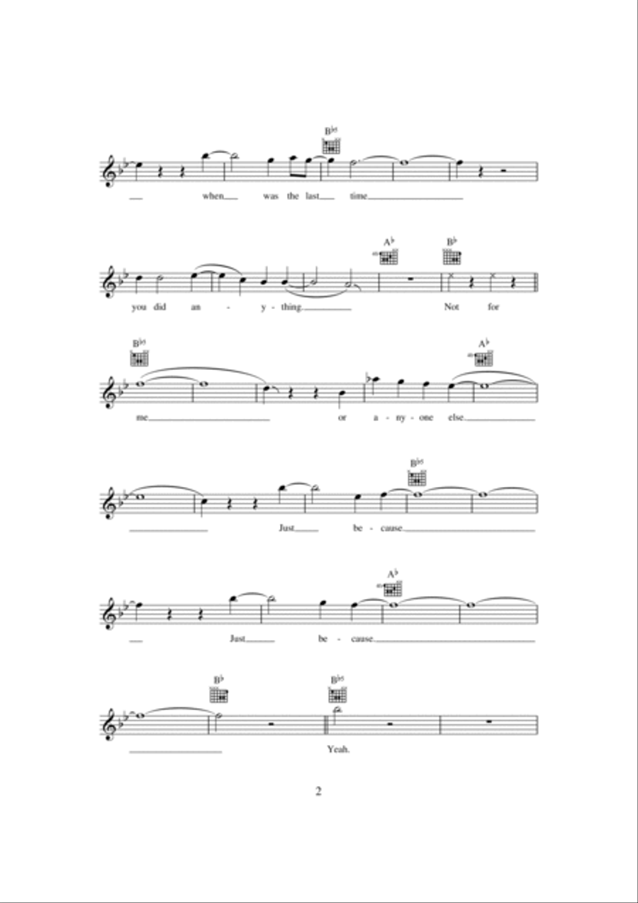 Just Because Piano scores gallery preview page 2