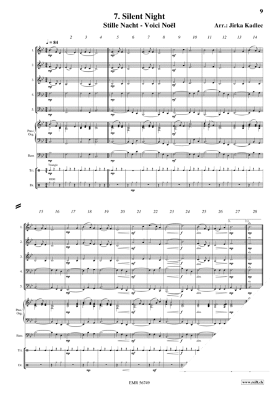 12 Easy Christmas Songs Woodwind Quintet scores gallery preview page 9