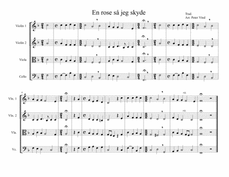 Danish Christmas Carols for String Quartet arranged by Peter Vind image number null