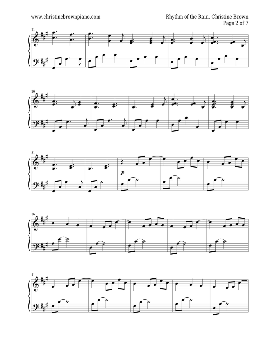 Rhythm of the Rain Piano Solo scores gallery preview page 3