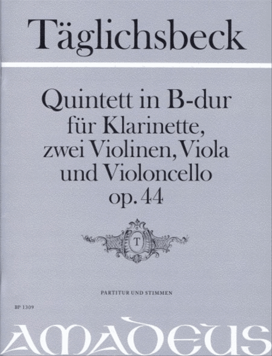 Quintet B flat Major op. 44 Clarinet scores gallery preview page 1