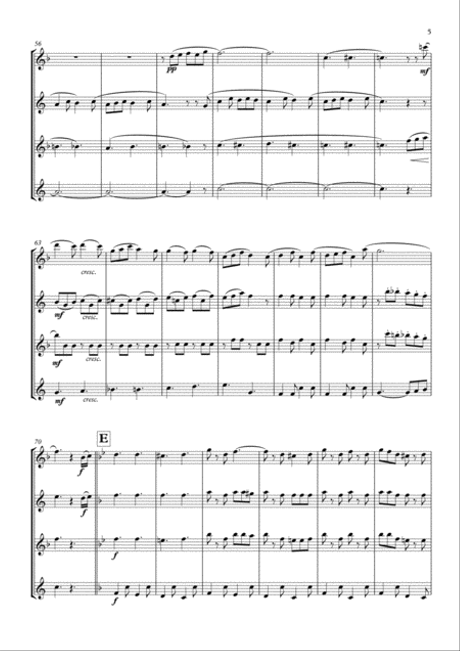 The Teddy Bears' Picnic - Saxophone Quartet Saxophone Quartet scores gallery preview page 5