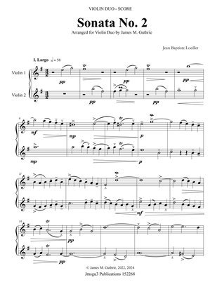 Loeillet: Sonata Op. 5 No. 2 for Violin Duo