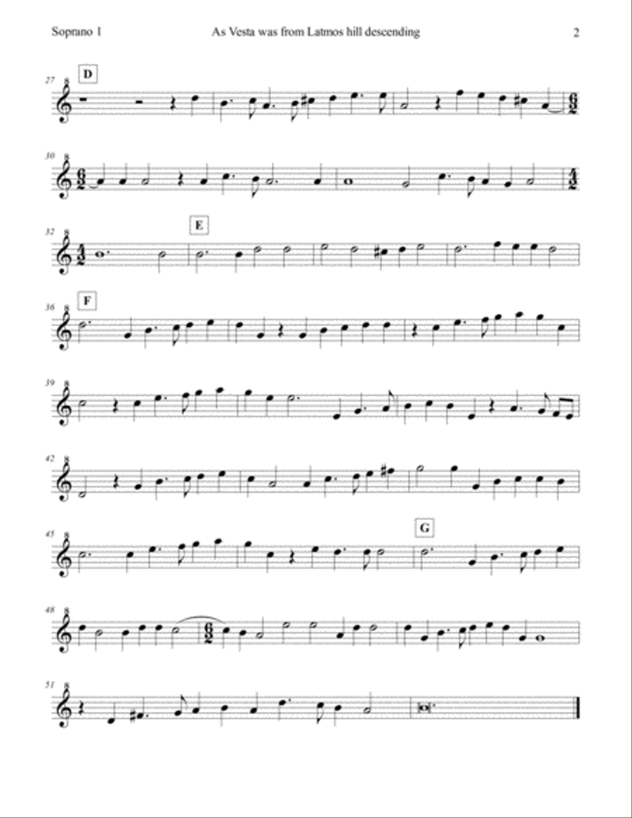 As Vesta Was Descending for Recorder Sextet Recorder scores gallery preview page 6