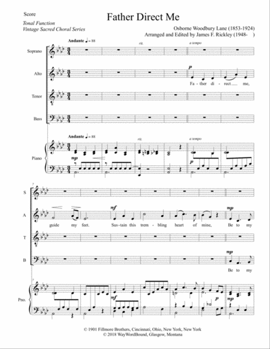 Father Direct Me 4-Part scores gallery preview page 1