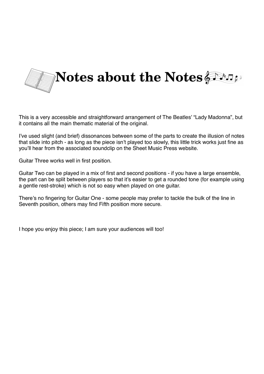 Lady Madonna Guitar Ensemble scores gallery preview page 3
