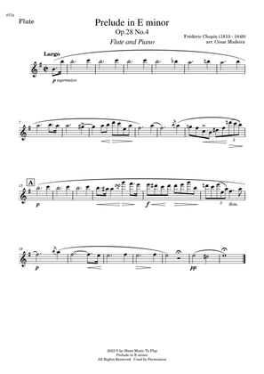 Book cover for Prelude in E minor by Chopin - Flute and Piano (Individual Parts)