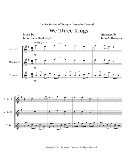 We Three Kings (Sax Trio: AAT) image number null