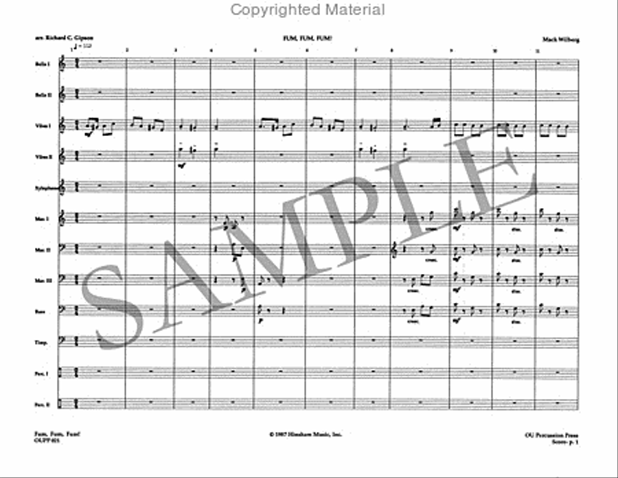 Fum, Fum, Fum! Percussion Ensemble scores gallery preview page 2