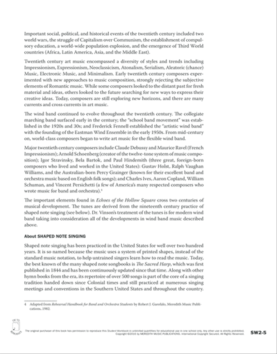 Guides to Band Masterworks, Vol. 6 - Student Workbook - Echoes of The Hollow Square Activity Books scores gallery preview page 5