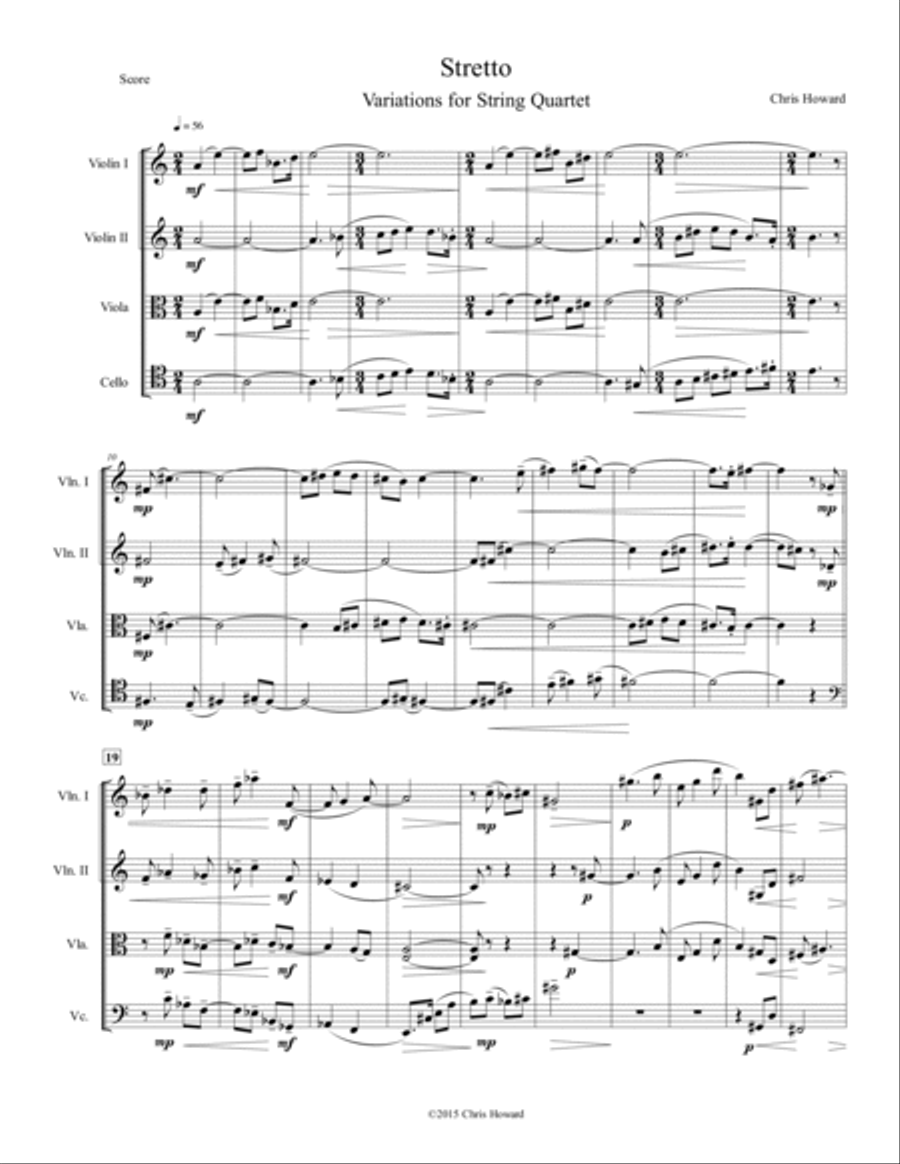 Stretto: Variations for String Quartet String Quartet scores gallery preview page 2