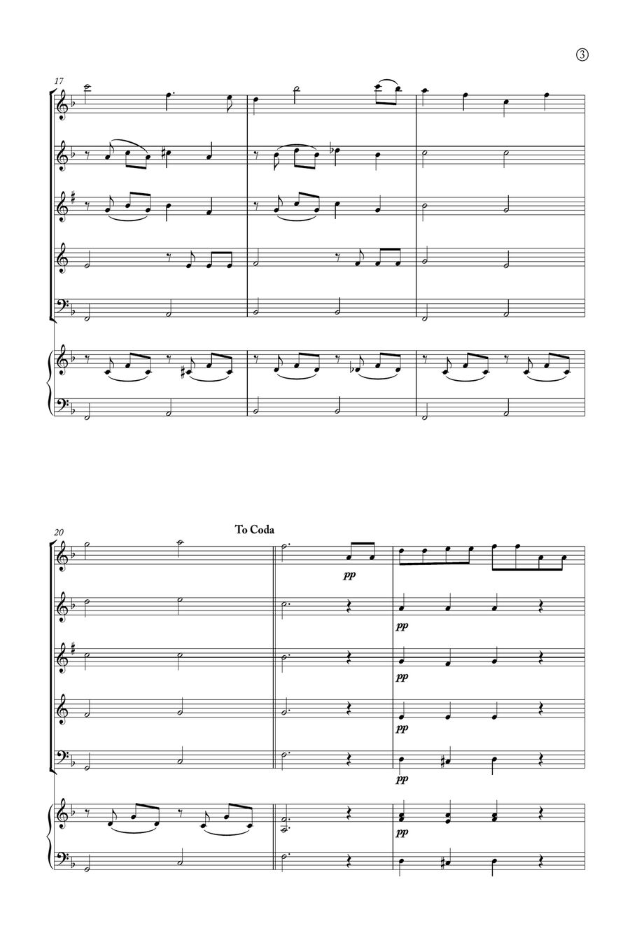 Hymne A L'amour Woodwind Quintet scores gallery preview page 3
