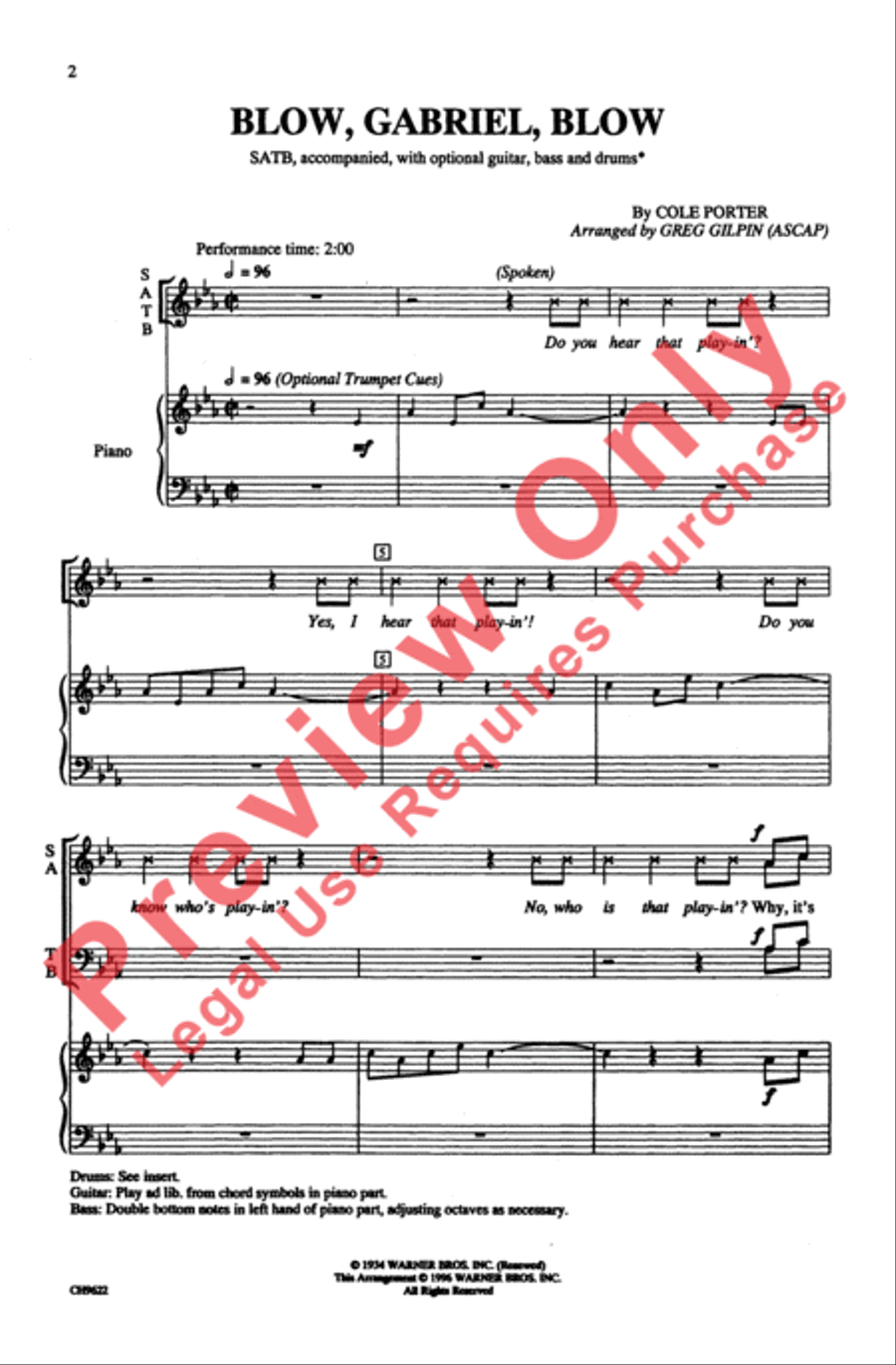 Blow, Gabriel, Blow 4-Part scores gallery preview page 2