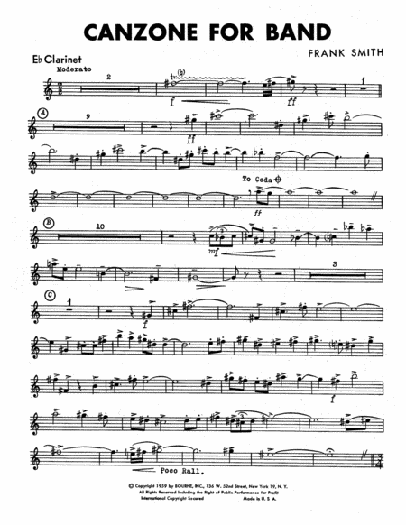 Canzone For Band - Eb Clarinet