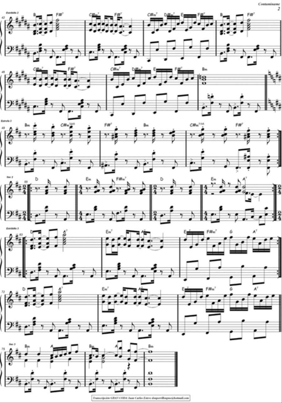 Contaminame Piano Solo scores gallery preview page 3