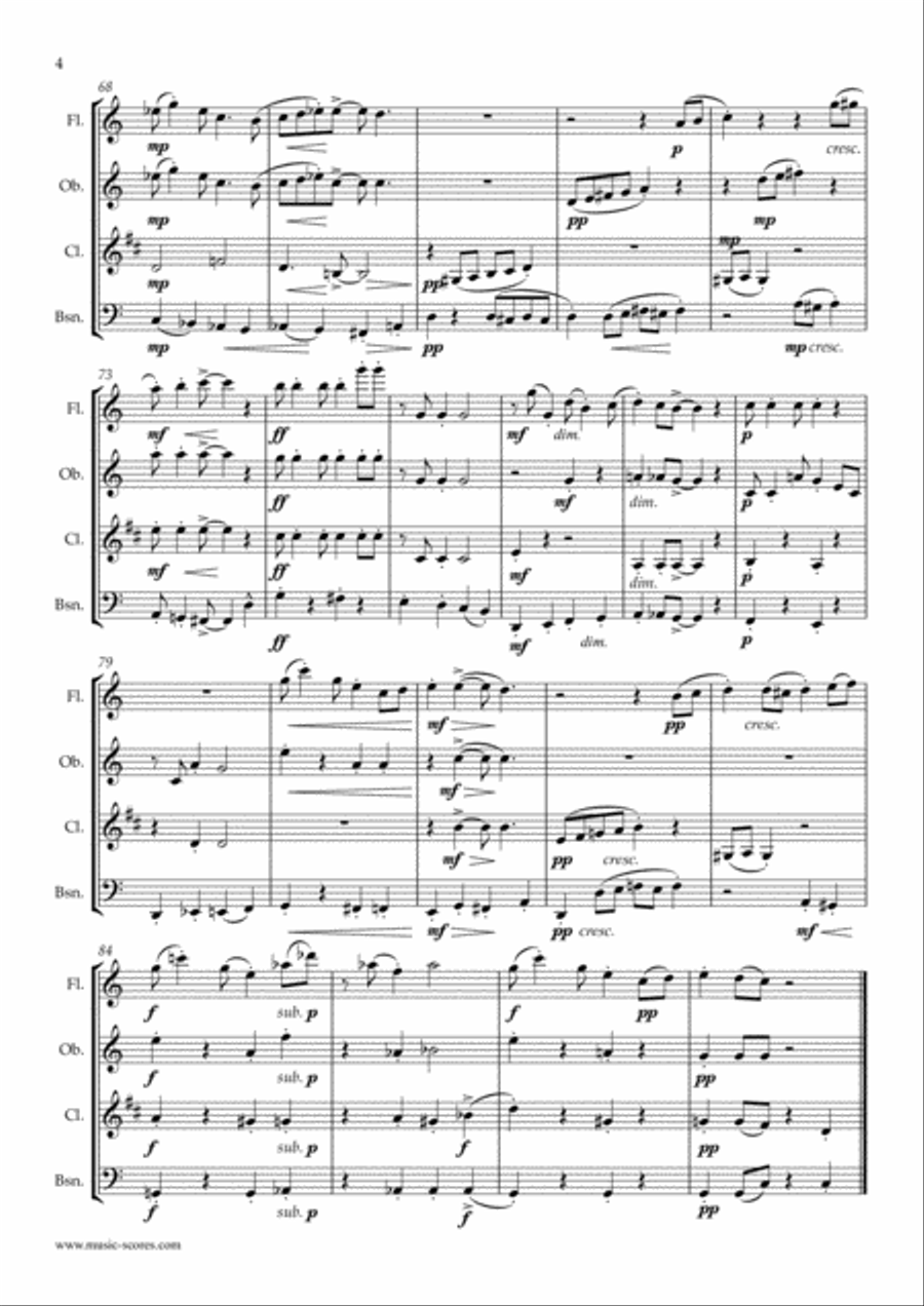 Reindeer Rampage - Wind Quartet Reindeer Rampage - Wind Quartet Woodwind Quartet scores gallery preview page 4