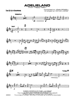 Adelieland (from Happy Feet): 2nd E-flat Alto Saxophone