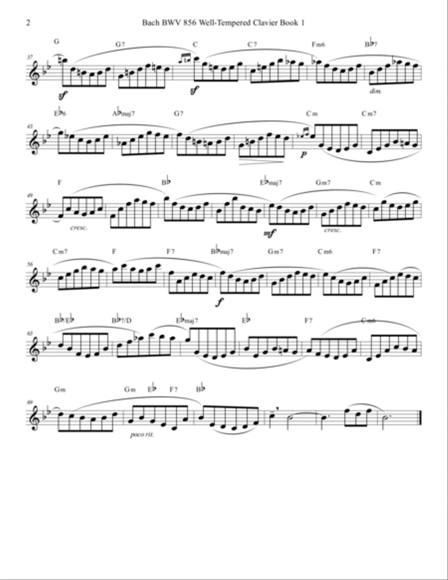 Bach BWV 856 Well-Tempered Clavier Book 1 Prelude 11 In F Flute Oboe Sax Study Woodwind Ensemble scores gallery preview page 6