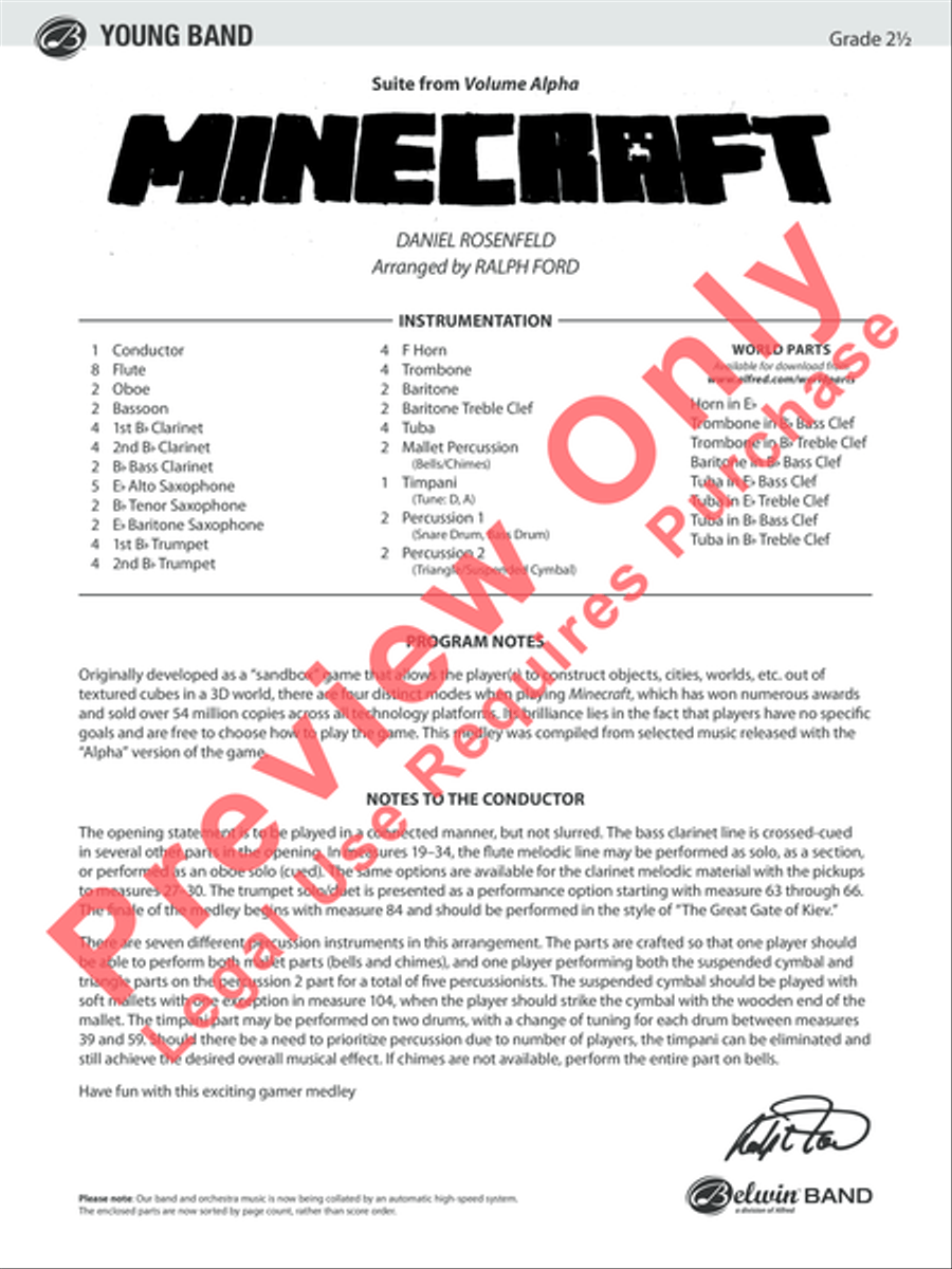 Minecraft Minecraft Concert Band scores gallery preview page 2