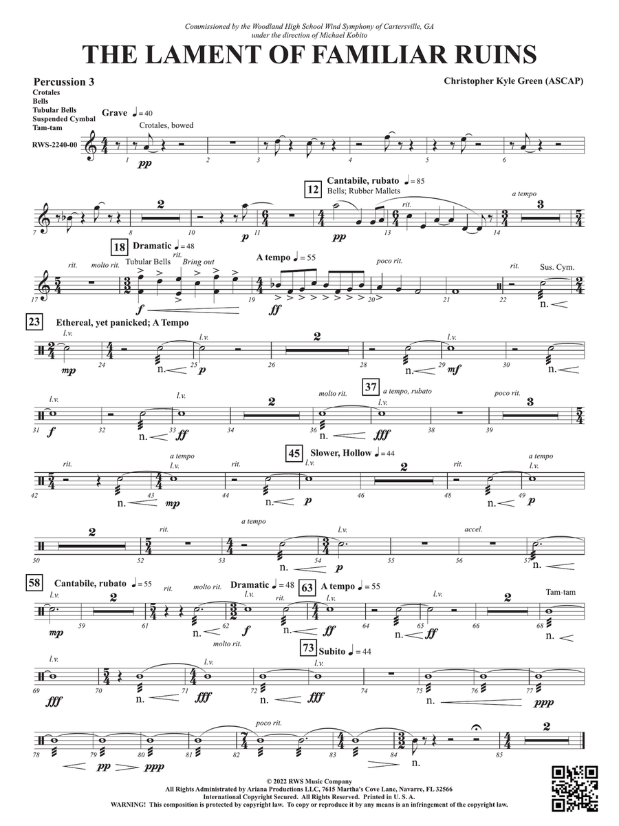 The Lament of Familiar Ruins: 3rd Percussion