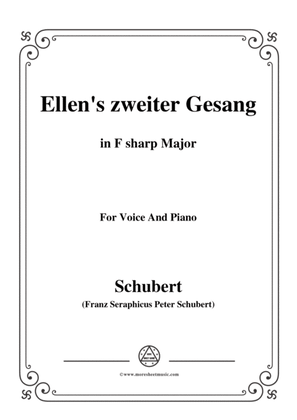 Book cover for Schubert-Ellens Gesang II,Op.52 No.2,in F sharp Major,for Voice&Piano