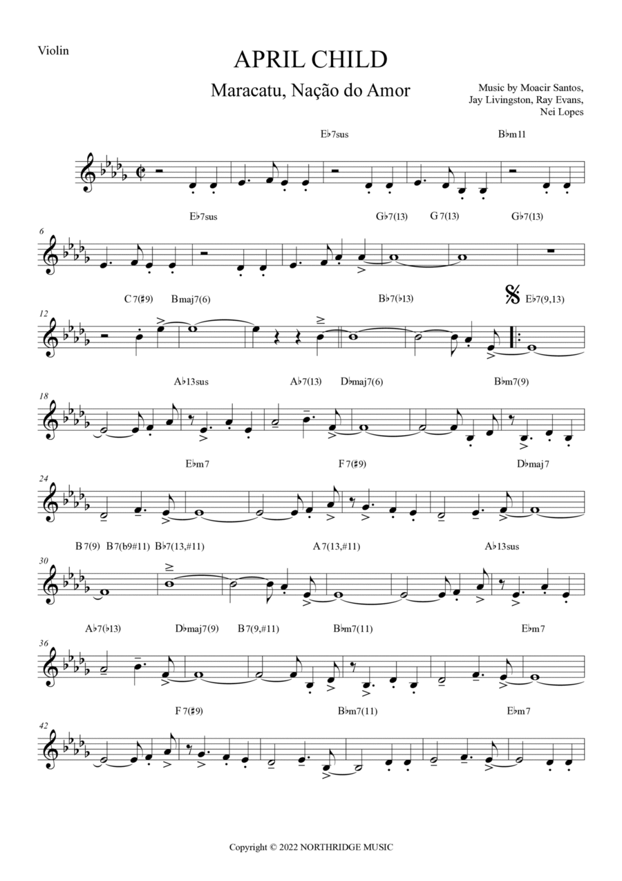 April Child Violin Solo scores gallery preview page 1