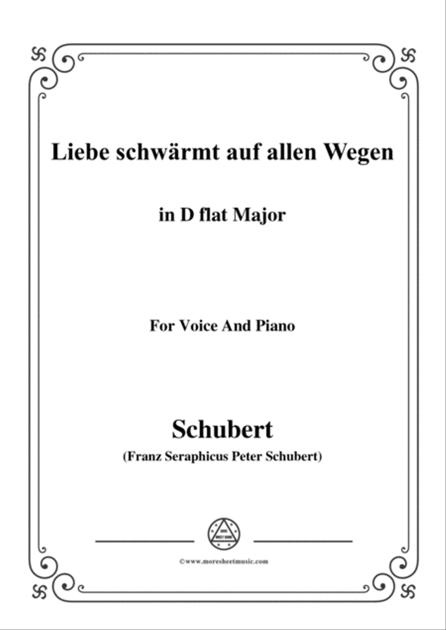 Schubert-Liebe schwärmt auf allen Wegen,in D flat Major Piano, Vocal scores gallery preview page 1
