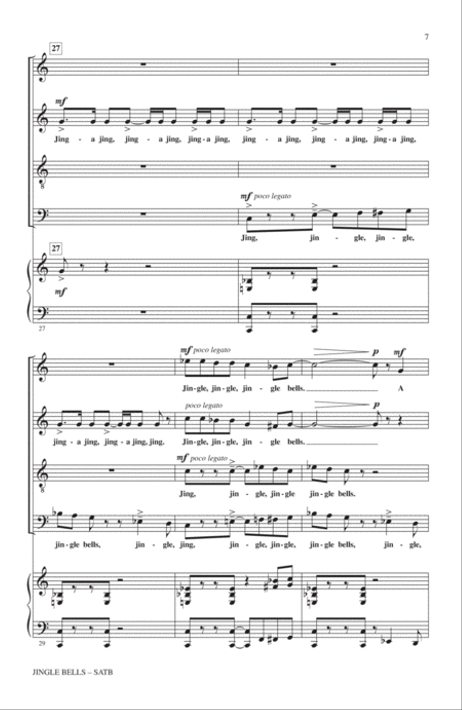 Jingle Bells Jingle Bells 4-Part scores gallery preview page 6