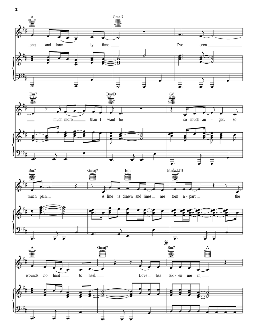 Love Come Piano, Vocal, Guitar scores gallery preview page 2