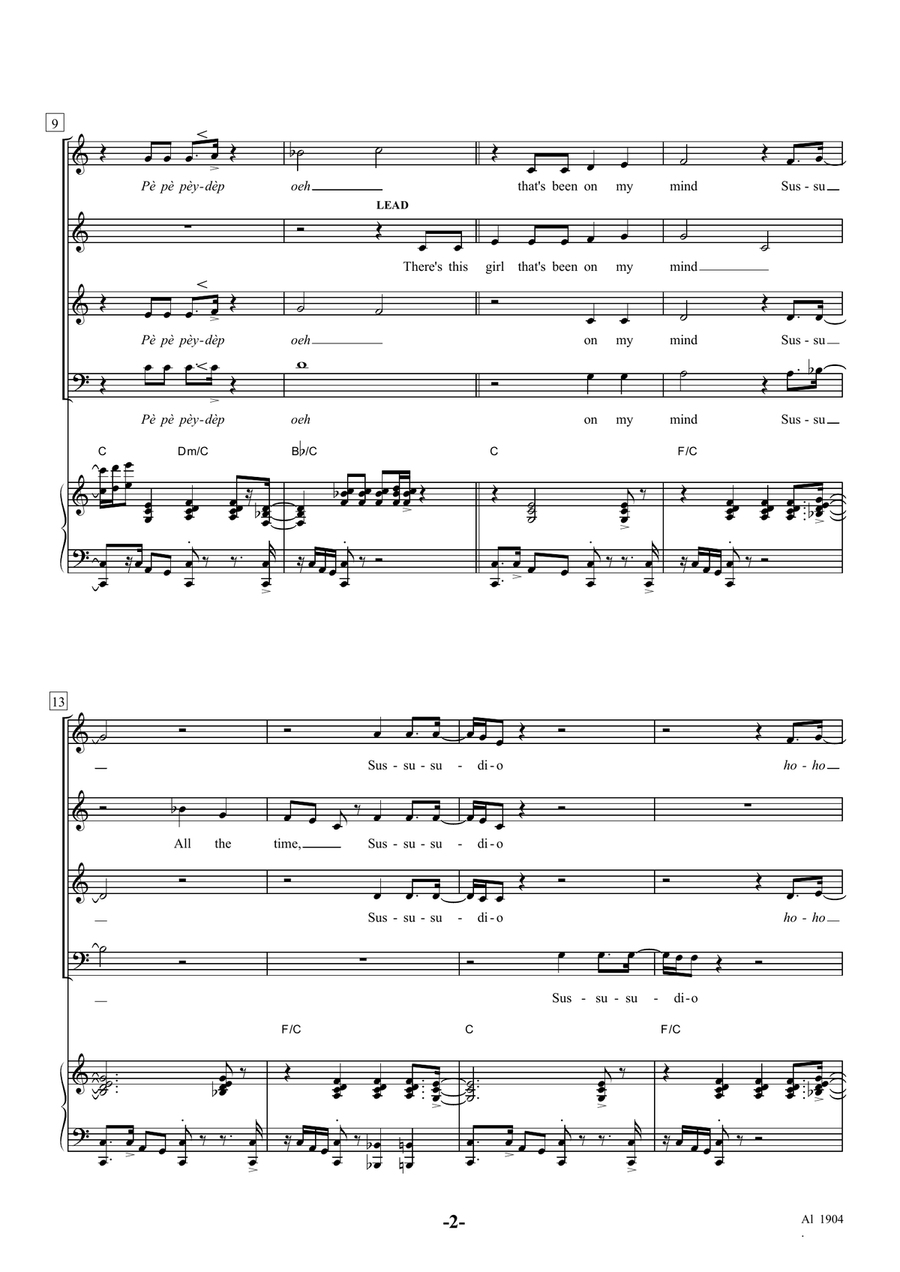 Sussudio Choir scores gallery preview page 2