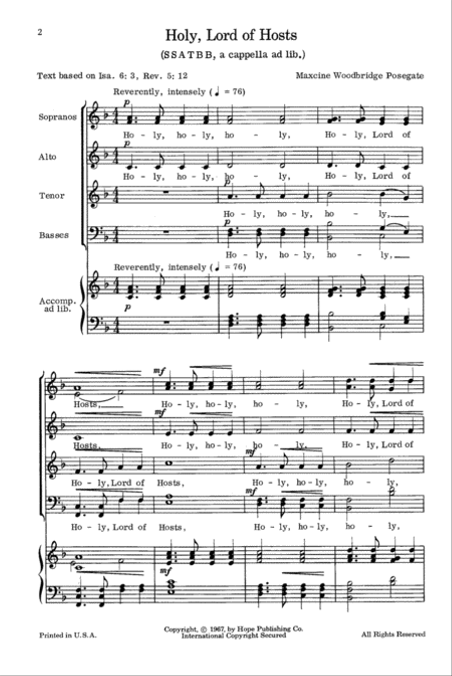Holy, Lord of Hosts Holy, Lord of Hosts 4-Part scores gallery preview page 3