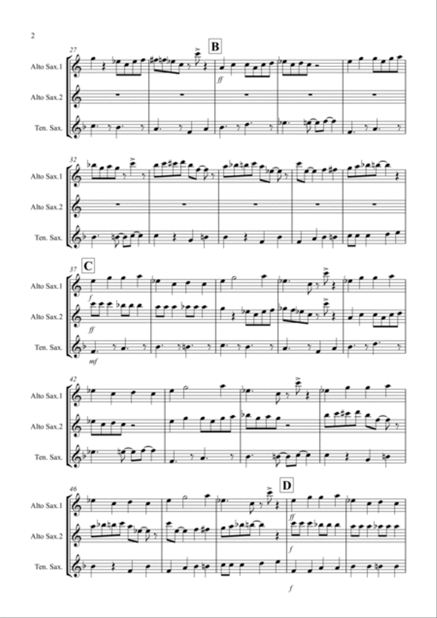 Raising The Game (jazzy style!) for Saxophone Trio Woodwind Trio scores gallery preview page 2