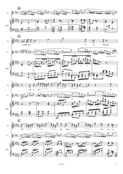 Beim Schlafengehn (R. Strauss) for Voice, Violin & Piano image number null