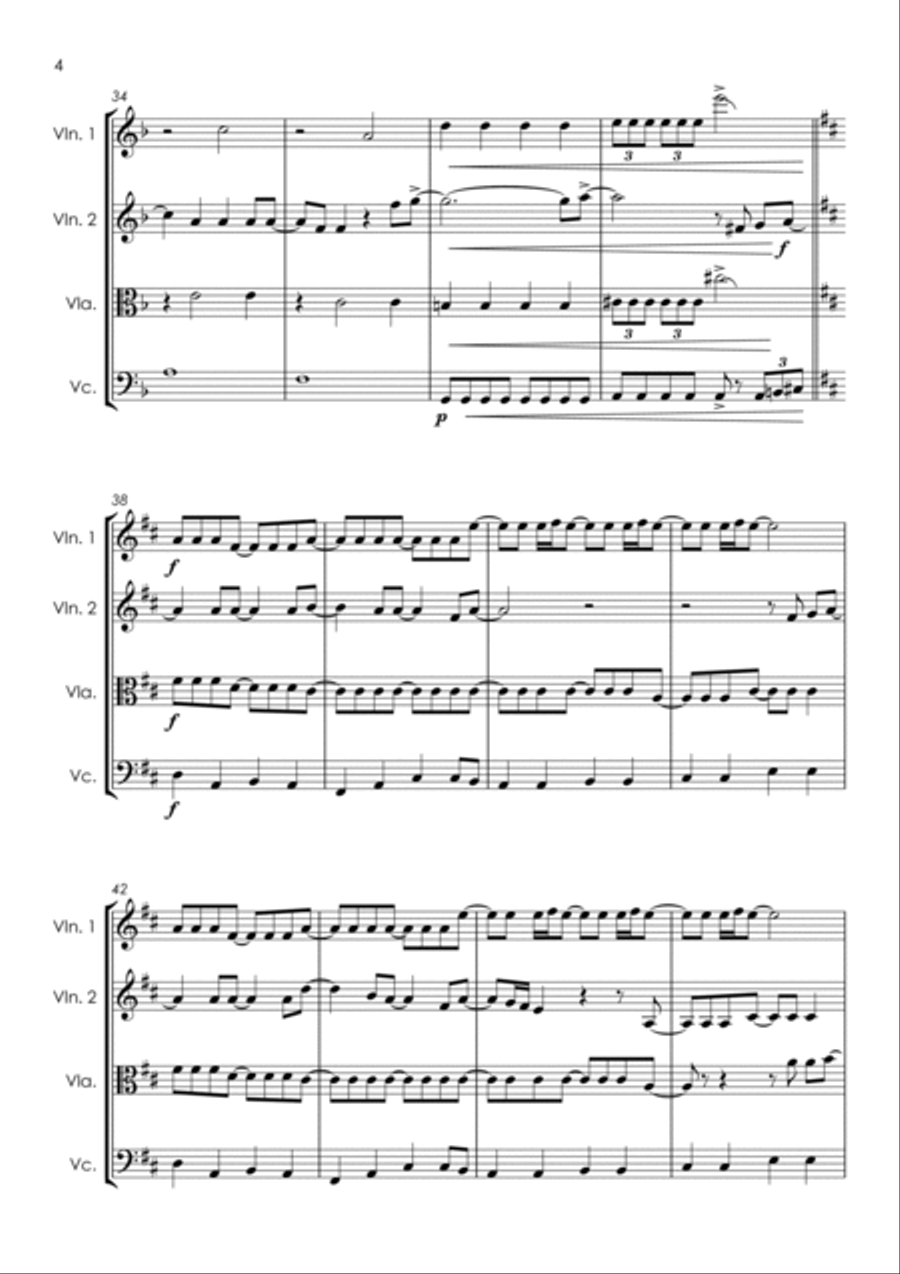 Merry Xmas Everybody String Quartet scores gallery preview page 6