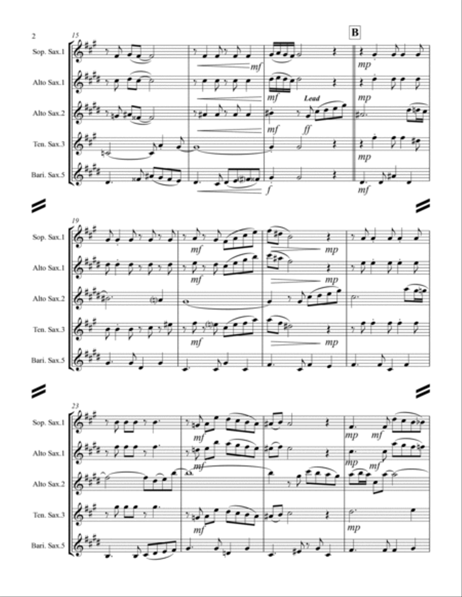 The Shadow Of Your Smile Saxophone Quartet scores gallery preview page 3