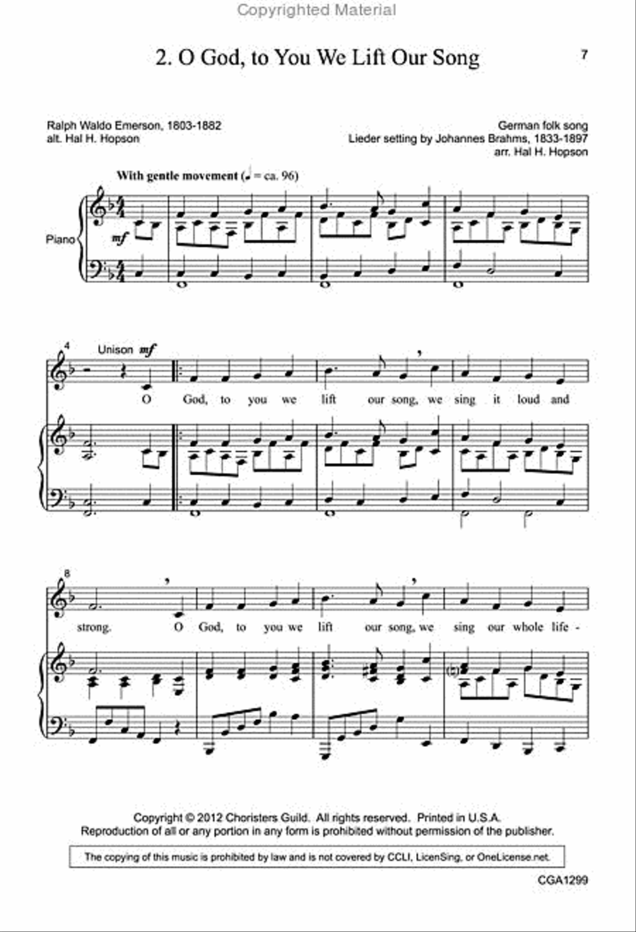 Three Unison Anthems from Master Composers Unison Choir scores gallery preview page 4