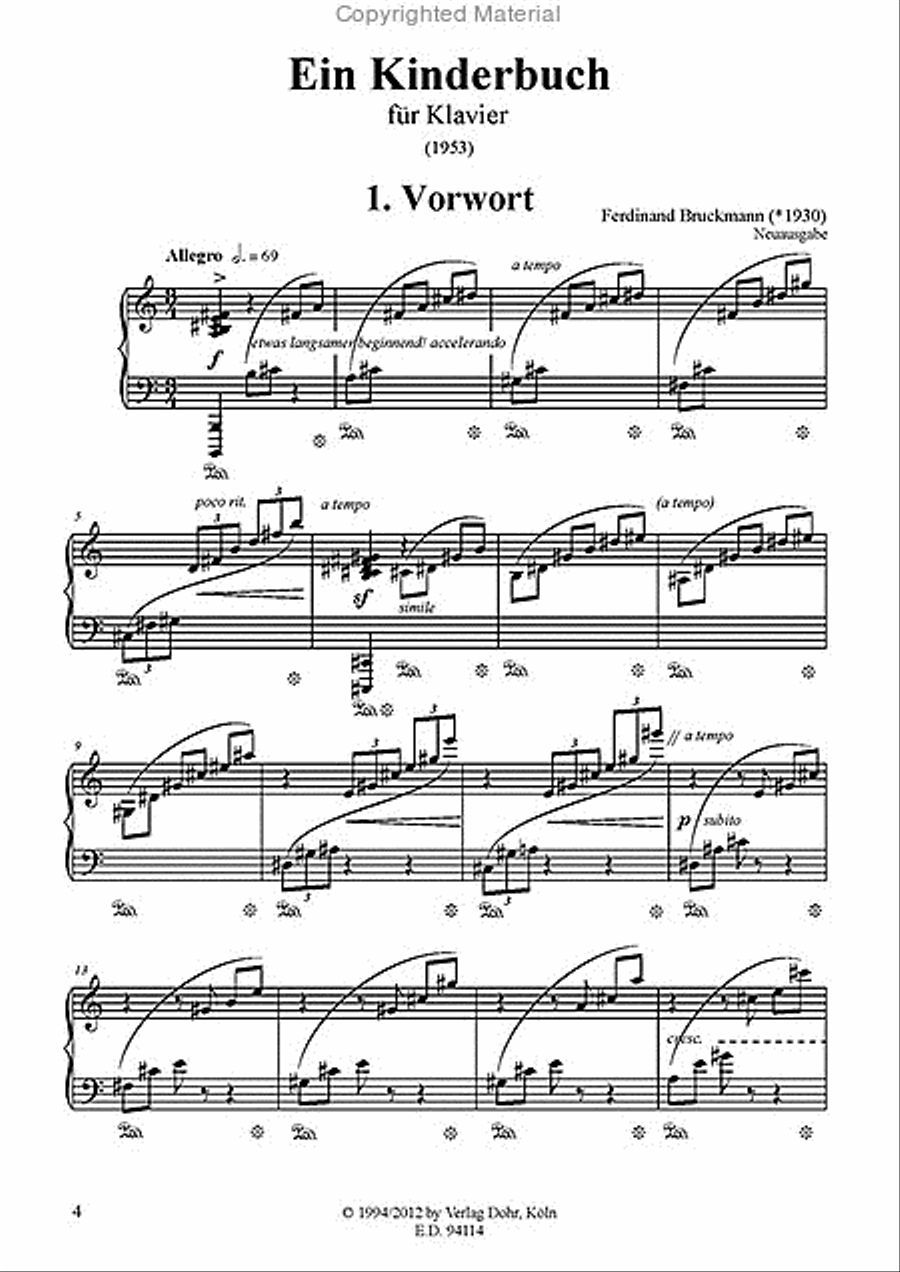 Ein Kinderbuch für Klavier (1953) Piano Solo scores gallery preview page 2
