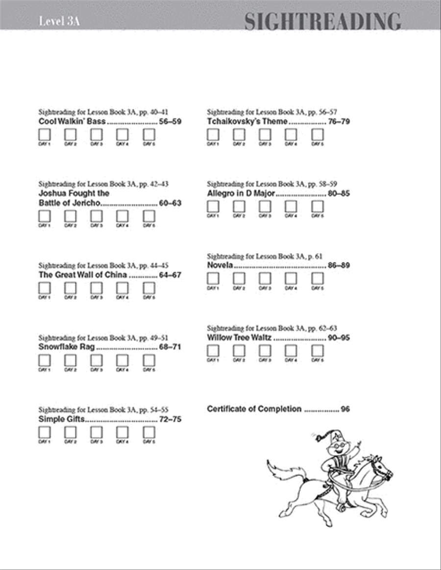 Level 3A – Sightreading Book Piano Method scores gallery preview page 3