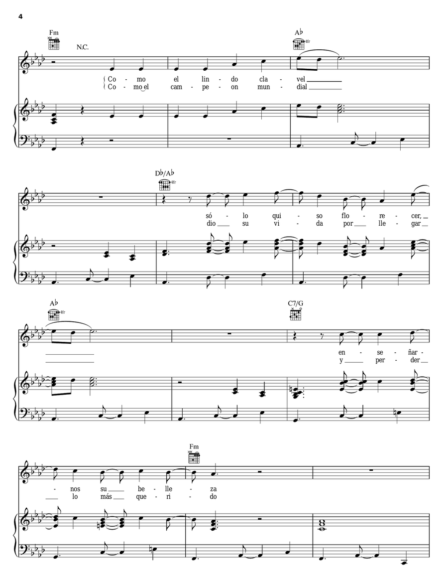 Todo Tiene Su Final Todo Tiene Su Final Piano, Vocal, Guitar scores gallery preview page 4