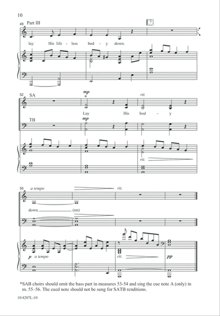 Lay His Body Down 4-Part scores gallery preview page 11