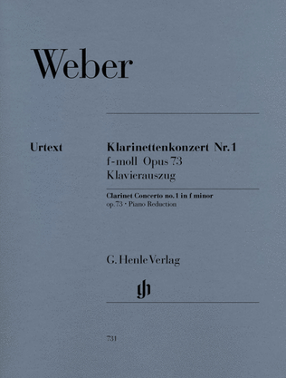 Book cover for Clarinet Concerto No. 1 in F minor, Op. 73