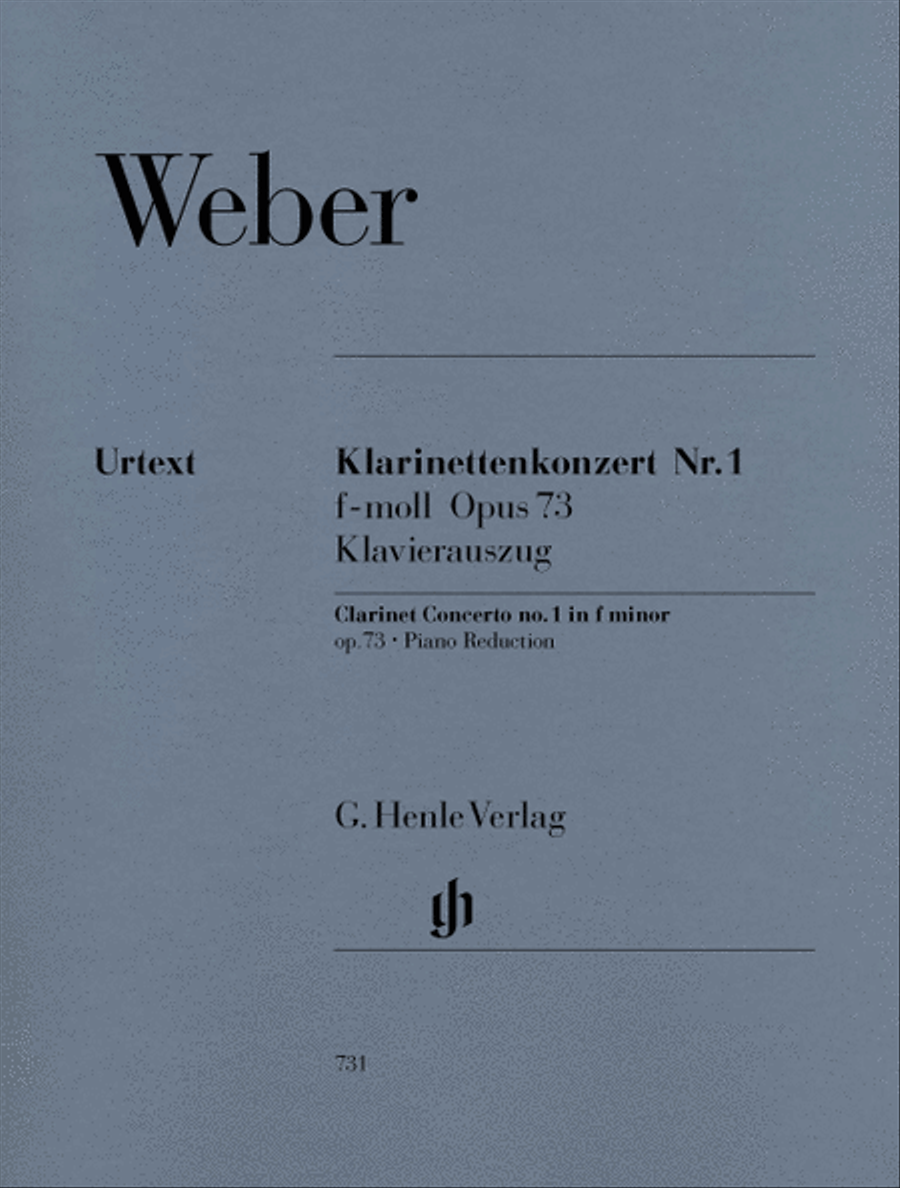 Book cover for Clarinet Concerto No. 1 in F minor, Op. 73