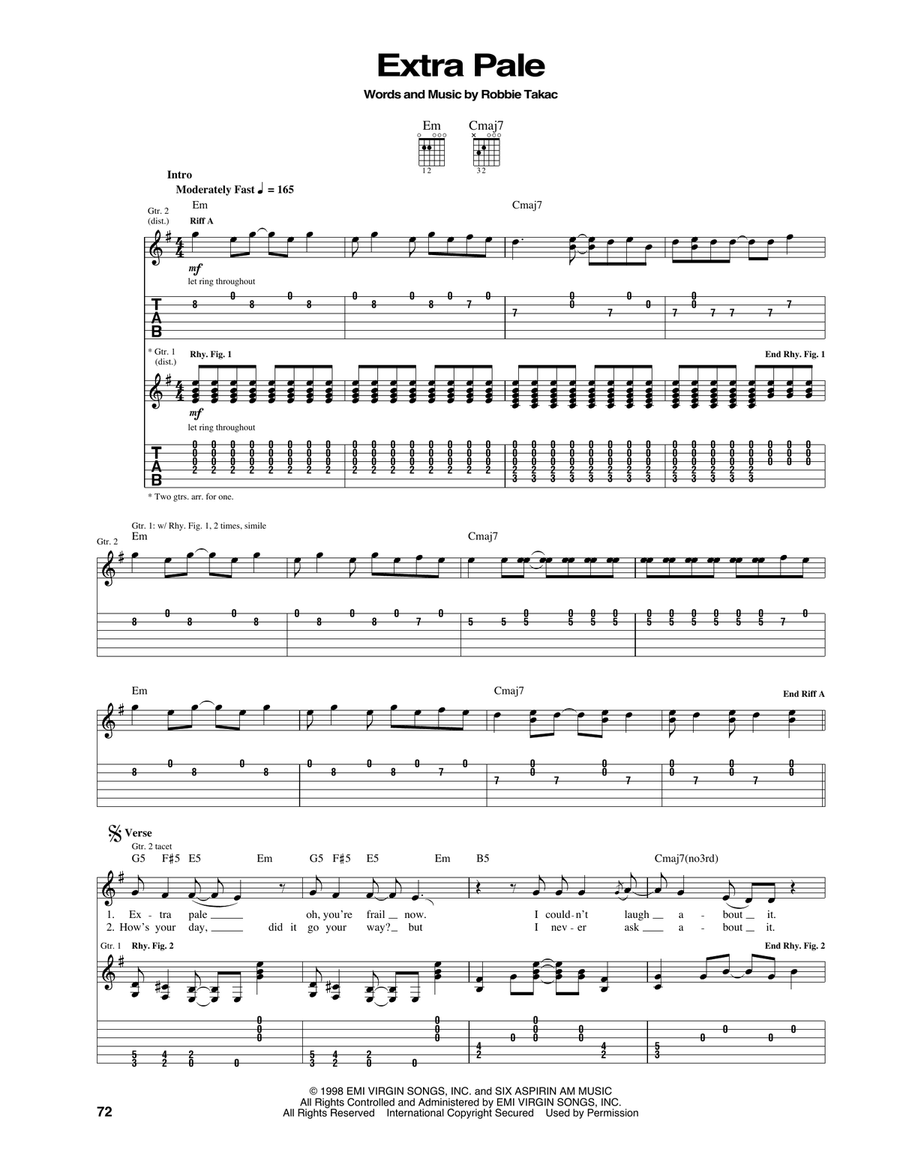 Extra Pale Extra Pale Acoustic Guitar scores gallery preview page 1