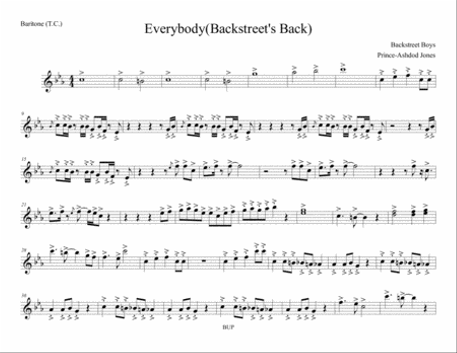 Everybody (backstreet's Back) Euphonium scores gallery preview page 1