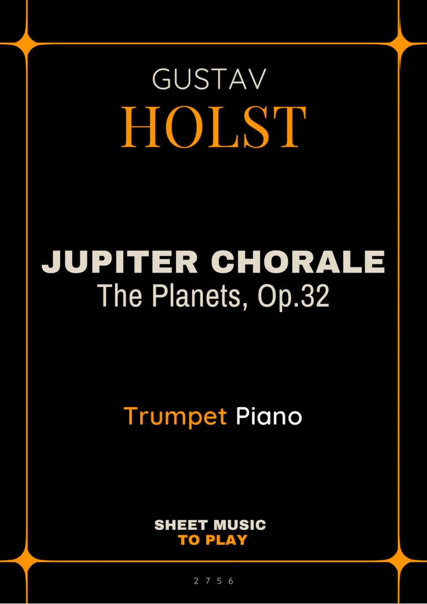 Jupiter Chorale from The Planets - Bb Trumpet and Piano (Full Score and Parts) image number null